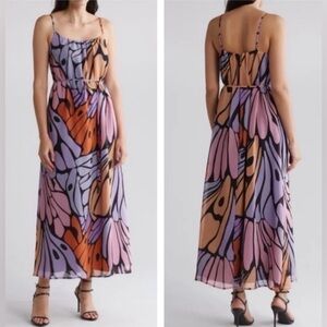 Sam Edelman BUTTERFLY TRAPEZE MAXI DRESS